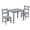 Flash Furniture Gray Kids Solid Hardwood 3 PC Table & Chair Set TW-WTCS-1001-GRY-GG - alternate 2